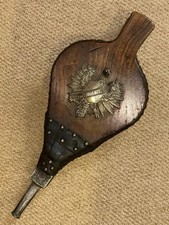 Antique German Berlin Moabit Oak & Leather Fireplace Bellows - Imperial Eagle