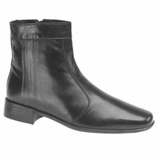 Mens Black Soft Leather Side Zip Ankle Beatles Style Boot RRP £49.99