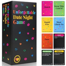 Unforgettable Date Night Game 300 Cards & Spinner Fun Couples Game Card Games