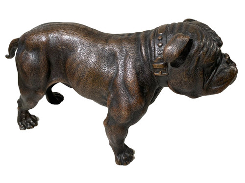 Antique bronze bulldog - antique, charles