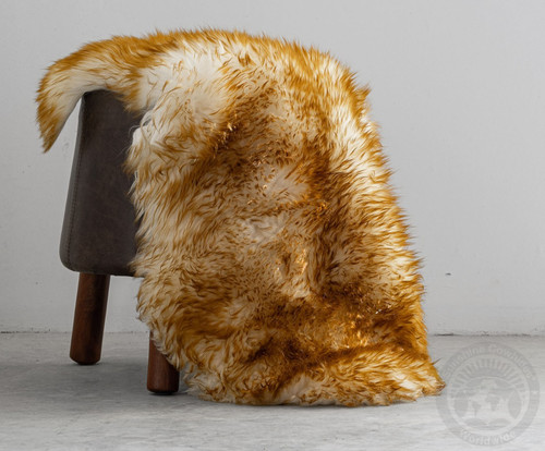 Real sheepskin rug brown - real,