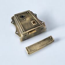 Antique Brass Olde Victorian Style Rim Bathroom Bedroom Lock Snib Cottage Aged