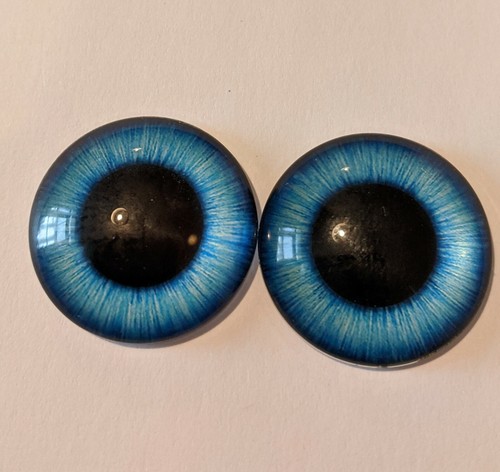Blue glass cabachon - blue,