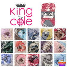 King Cole Fjord DK 100g Knitting Crochet Yarn Wool Fair Isle Antipilling Pattern