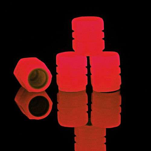 4pcs red tire valve caps - 4pcs,