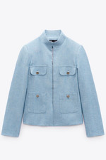 ZARA WOMAN BLUE HIGH COLLAR