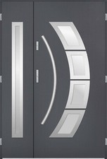 Double Front Entry Door, Side Panel, Anthracite, Metal + PUR, Globarro PS TAU2