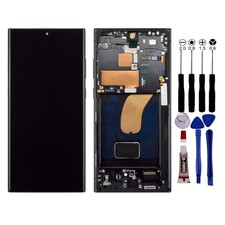 Screen for Samsung Galaxy S23 Ultra SM-S918B black chassis with imprint - OLED