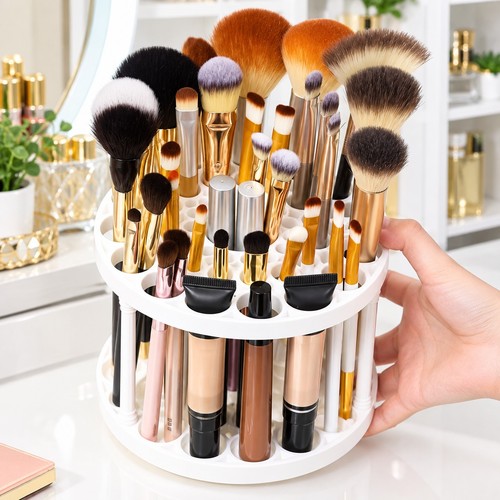 Rotating makeup brush holder - rotating,