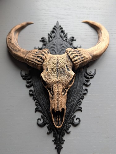 Buffalo skull wall art 3d - skull,
