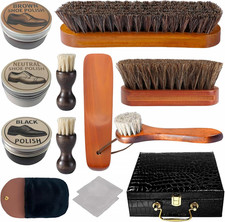 Men'S Shoe Shine Gift Kit with Gift Box 13Pcs Luxury Leather Shoe & Boot Care Se