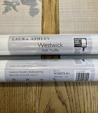 Laura Ashley Westwick Soft Truffle Wallpaper Same batch W100573-A/I X 2 Rolls