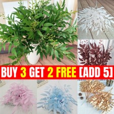 Artificial Fake Leaf Green Plants Eucalyptus Silk Flowers Xmas Gift Home Decor s