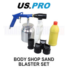 US PRO Tools Body Shop Sand Blaster Set With 4 Nozzles Air Sandblasting 8791