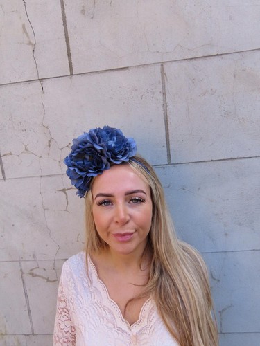 Large navy blue - navy, peony
