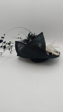Gwyther-Snoxells Fascinator. Black White Fascinator With Feathers. Comb Fitting