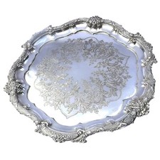 A good antique Mappin & Webb triple silver plated engraved Salver C.1890+