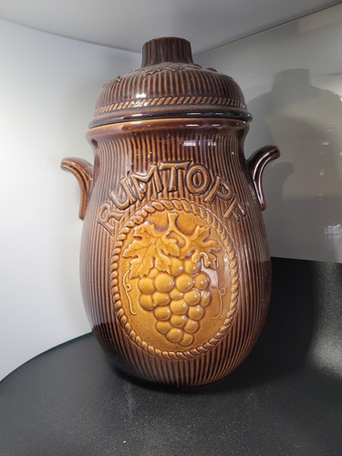 Vintage brown ceramic rumtopf - brown,