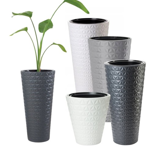 Round tall plant pot - round,