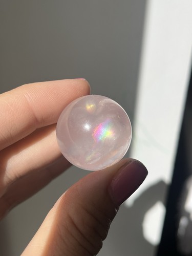 Girasol rose quartz sphere - rose, 6