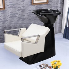 Shampoo Barber Chair, Hair Washing Backwash Chair with Wash Basin Pro Salon Unit