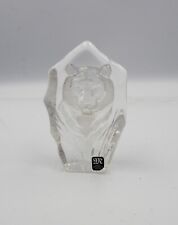 MATS JONASSON 3686 Tiger Sweden Crystal Art Glass Signed Paperweight 4.5"