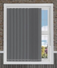 Deluxe Replacement Vertical Blind Slats - PLAIN Dark Grey Custom 89mm   FREE P&P