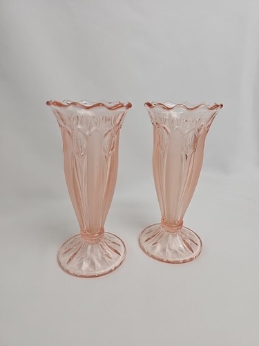 Pair vintage art - deco, pink