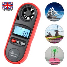Digital Anemometer Air Flow Meter LCD Wind Speed Gauge 2024 Handheld Thermometer