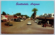 1950s Jaguar XK140 Lullu Belle  Old Cars Scottsdale Road Arizona Chrome Postcard