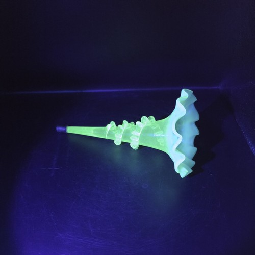 Vaseline glass epergne horn - vaseline,