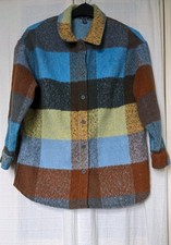 Sz S 10/12 Primark Multi Check Fleece L/Sleeve Skirt Jacket Shacket VGC