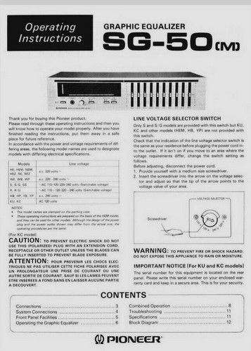 Pioneer stereo graphic - sg-50,