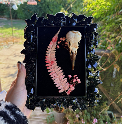 Ornate gothic crow skull - gothic,