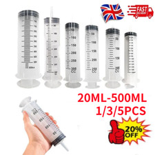 20-500ML Reusable Big Large Plastic Hydroponics Nutrient Measuring Syringe UK