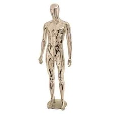MALE Display Mannequin faceless Egg Head SILVER CHROME Abstract Finish