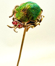 Rare Antique Hatpin Ruby Red