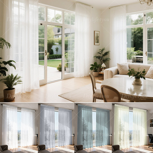 Voile curtains pair - pair, (2