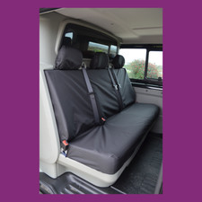 Rear Tailored Waterproof Black Seat Covers FOR Renault Trafic Crew Cab 2001-2014