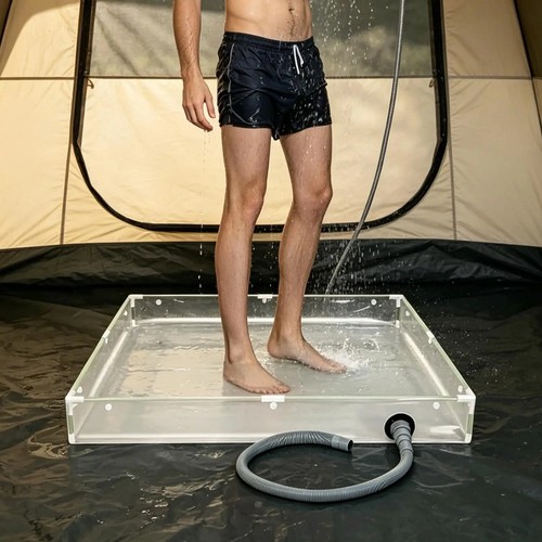 Foldable portable shower pan - portable,