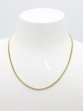 Vintage 9ct Yellow Solid Gold Curb Link Womens Mens Unisex Necklace Chain 15.5"