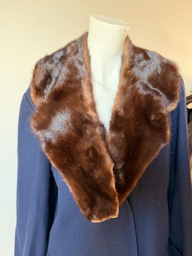 1980s brown mink fur collar - 1980s,