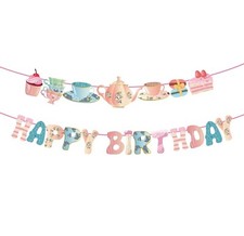 Tea Party Birthday Banner