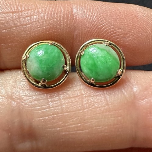 Vintage tested 14k green jade - vintage,