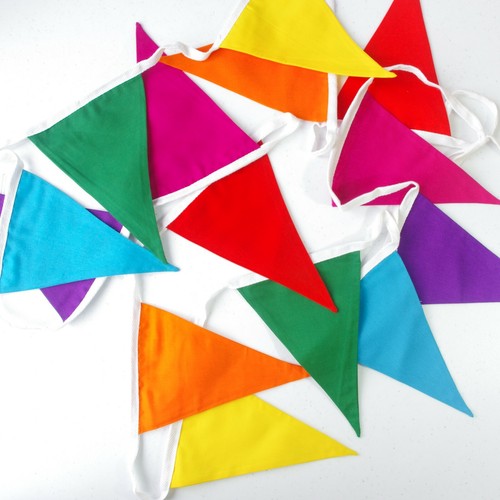 Plain fabric bunting - plain,
