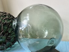 Antique Green Glass Fishing Float Buoy Hand Blown No Netting 41” Round LARGE