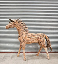 Teak carved Giant Horse - Lifesize - 2M+