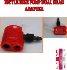 Bicycle Track Pump Adapter Dual Head Valve For Presta Schrader Red