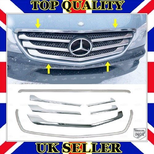 Chrome front grill set pcs - grill, 7