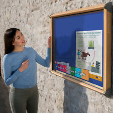 Outdoor Exterior Weatherproof Lockable Notice Board Showcase 12xA4, Oak effect